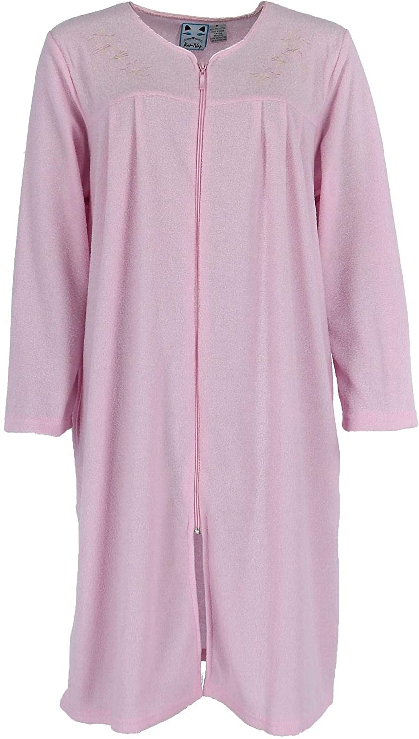 Price:$18.26 Kat Nap Women's Embroidered Zip Front Terry Duster Robe at Amazon Women’s Clothing store