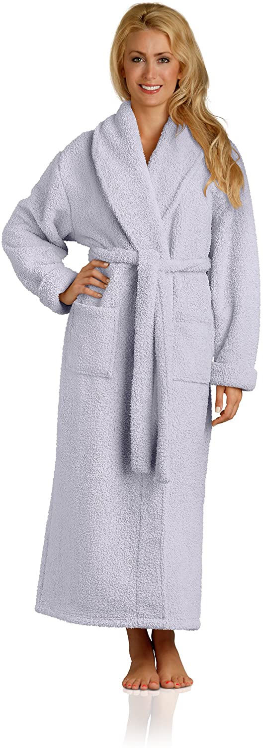 Price:$95.00 Plush Microfiber Robe - Soft, Warm, and Lightweight - Full Length, Lavender, XX-Large at Amazon Women’s Clothing store  Bathrobes