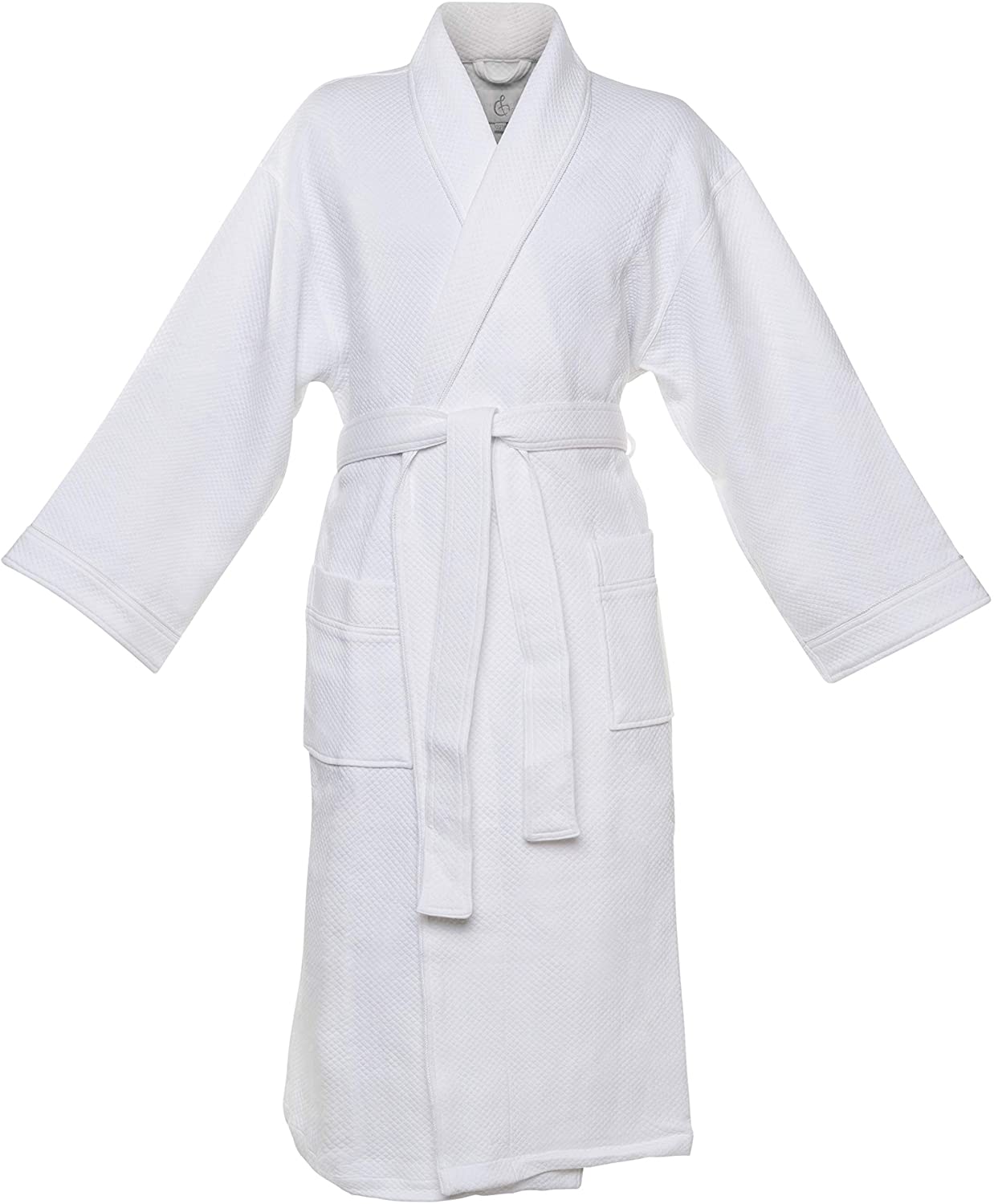 Price:$89.00 Pure Elegance Cotton & Modal Diamond Jacquard Bathrobe - Soft, Silky Feel - Perfect for Both Men and Women at Amazon Women’s Clothing store