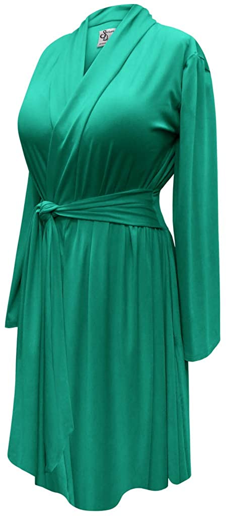 Price:$54.99 Sanctuarie Designs Plus Size Supersize Cotton Blend Short Robe with Attached Belt at Amazon Women’s Clothing store