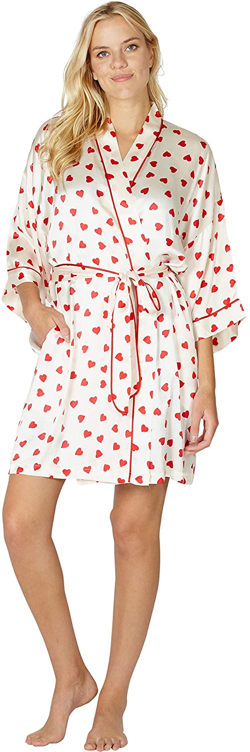 Price:$44.95 INTIMO Women's Sweetheart Silk Kimono Robe at Amazon Women’s Clothing store