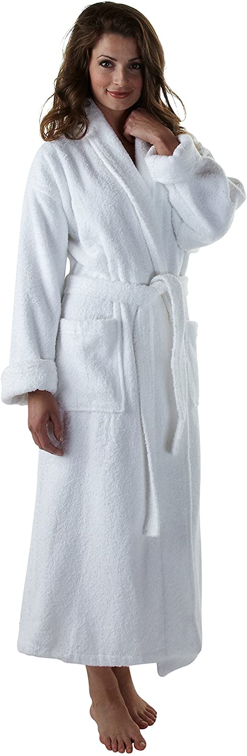Price:$99.99 Women's Monogrammed Luxury Terry Bathrobe (One Size) White at Amazon Women’s Clothing store