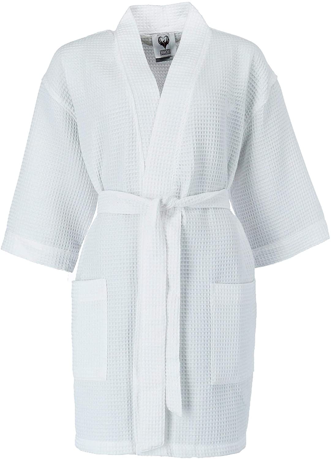 Price:$46.94 Ascentix Women's Waffle Weave Knit Robe, White at Amazon Women’s Clothing store