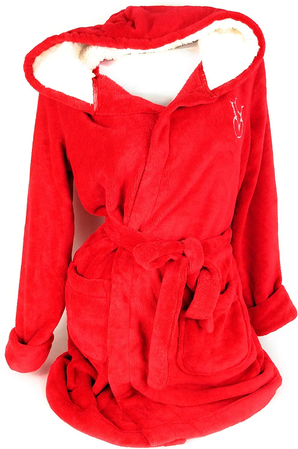 Price:$69.99 Victoria.. Secret Hooded Robe Cozy Plush Red Small at Amazon Women’s Clothing store