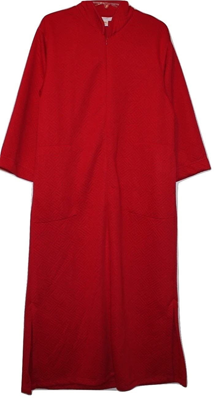 Price:$69.99 Natori Private Luxuries Women's Red Knit Robe with Front Zipper (M) at Amazon Women’s Clothing store