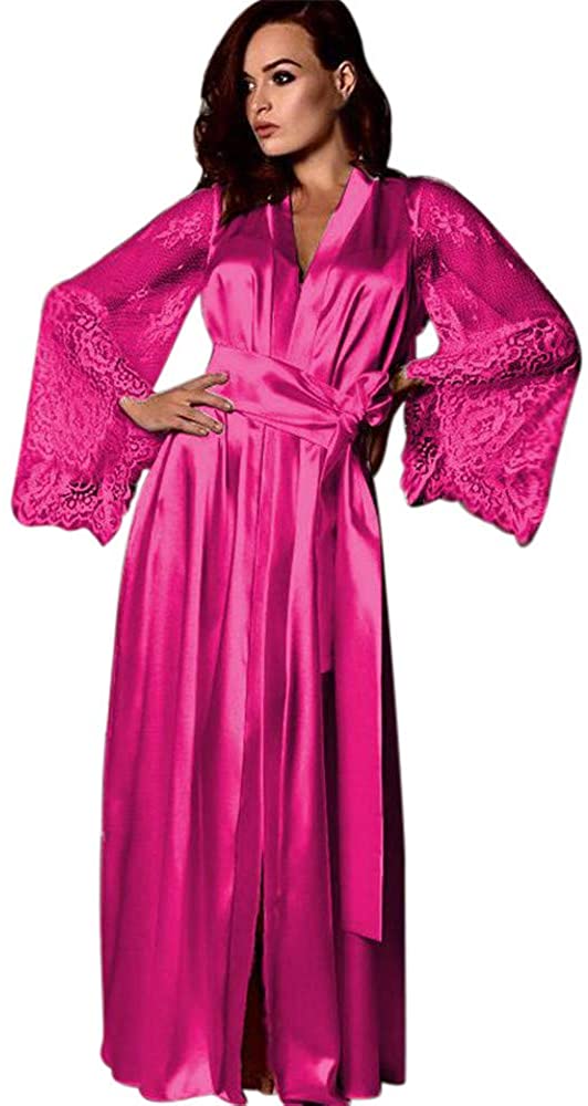 Price:$0.20 Libermall Sexy Lingerie for Women for Sex Lace Chemise Satin Long Robe Nightdress Bodysuit Babydoll Teddy Nightwear at Amazon Women’s Clothing store