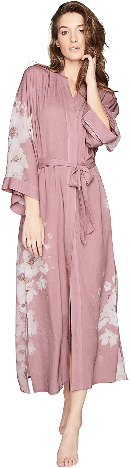 Price:$108.00 KIM+ONO Women's Kimono Robe Long - Watercolor Botanicals, Sakura- Mauve at Amazon Women’s Clothing store