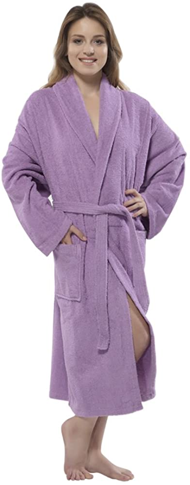 Price:$28.79 Turkish Cotton Terry Shawlcollar Women's 450 Bathrobe Wrap in Style at Amazon Women’s Clothing store