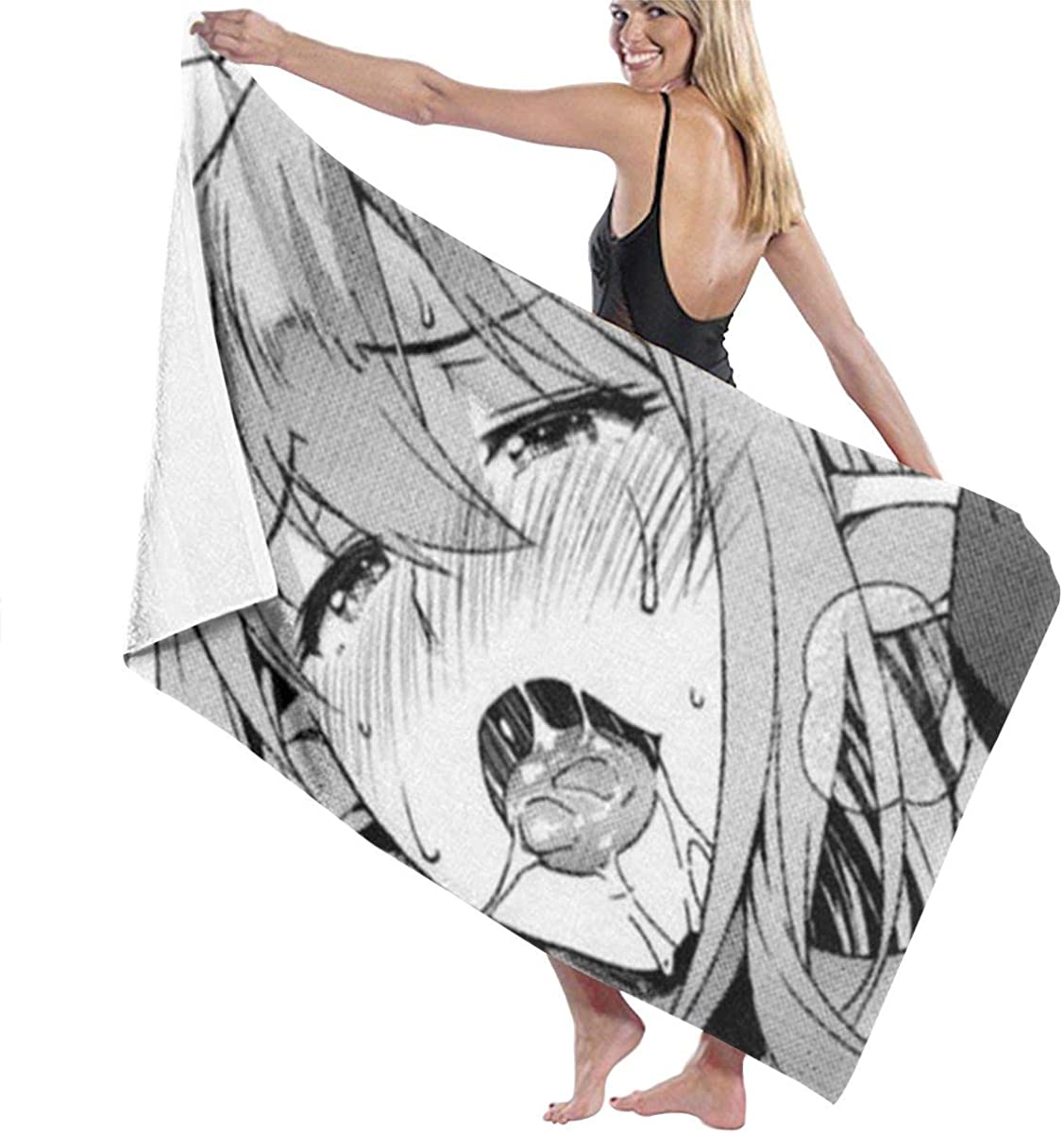Price:$16.23 Ahegao Face Shy Bath Towel Wrap Microfiber Soft Bath Sheets Beach Towel For Men/Women at Amazon Women’s Clothing store