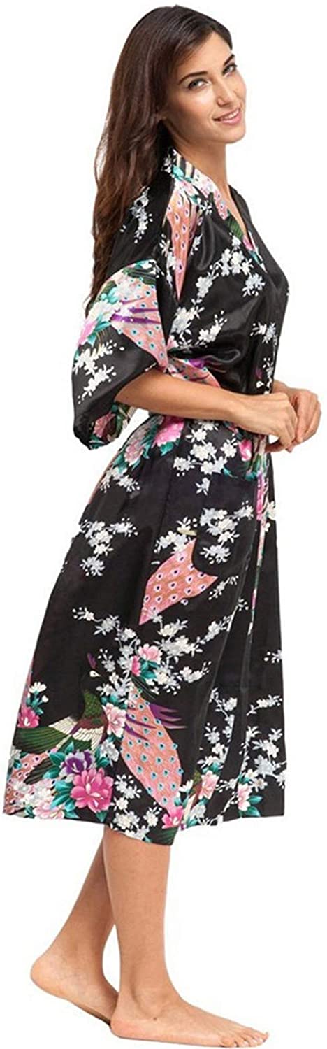 Price:$0.15 Women's Plus Size Simulation Silk Kimono Robes Bride Bridesmaids Print Blossom Nightdress Wedding Bridal at Amazon Women’s Clothing store