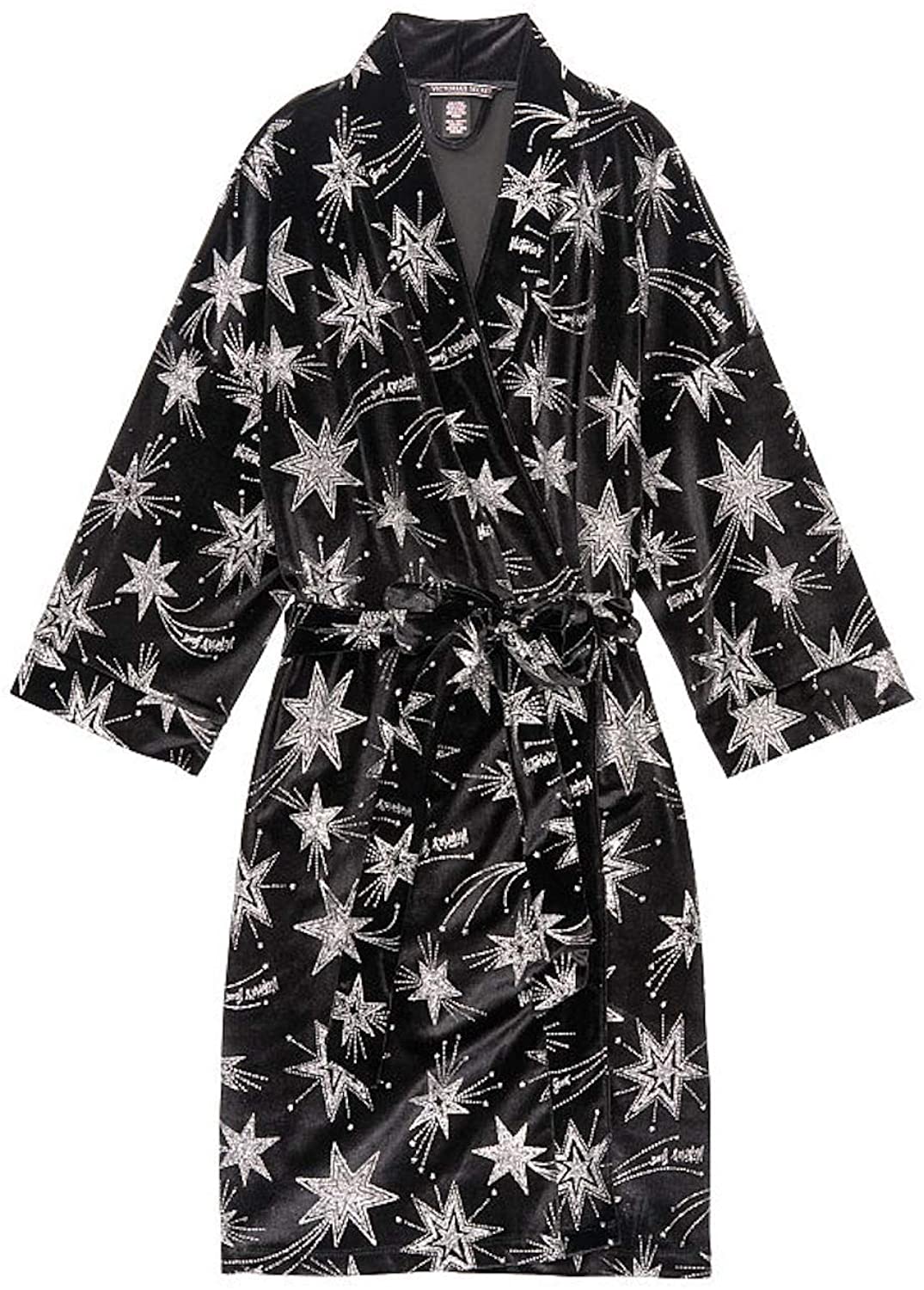 Price:$58.50 Victoria's Secret Velvet Star Kimono XS/XP/P Black at Amazon Women’s Clothing store
