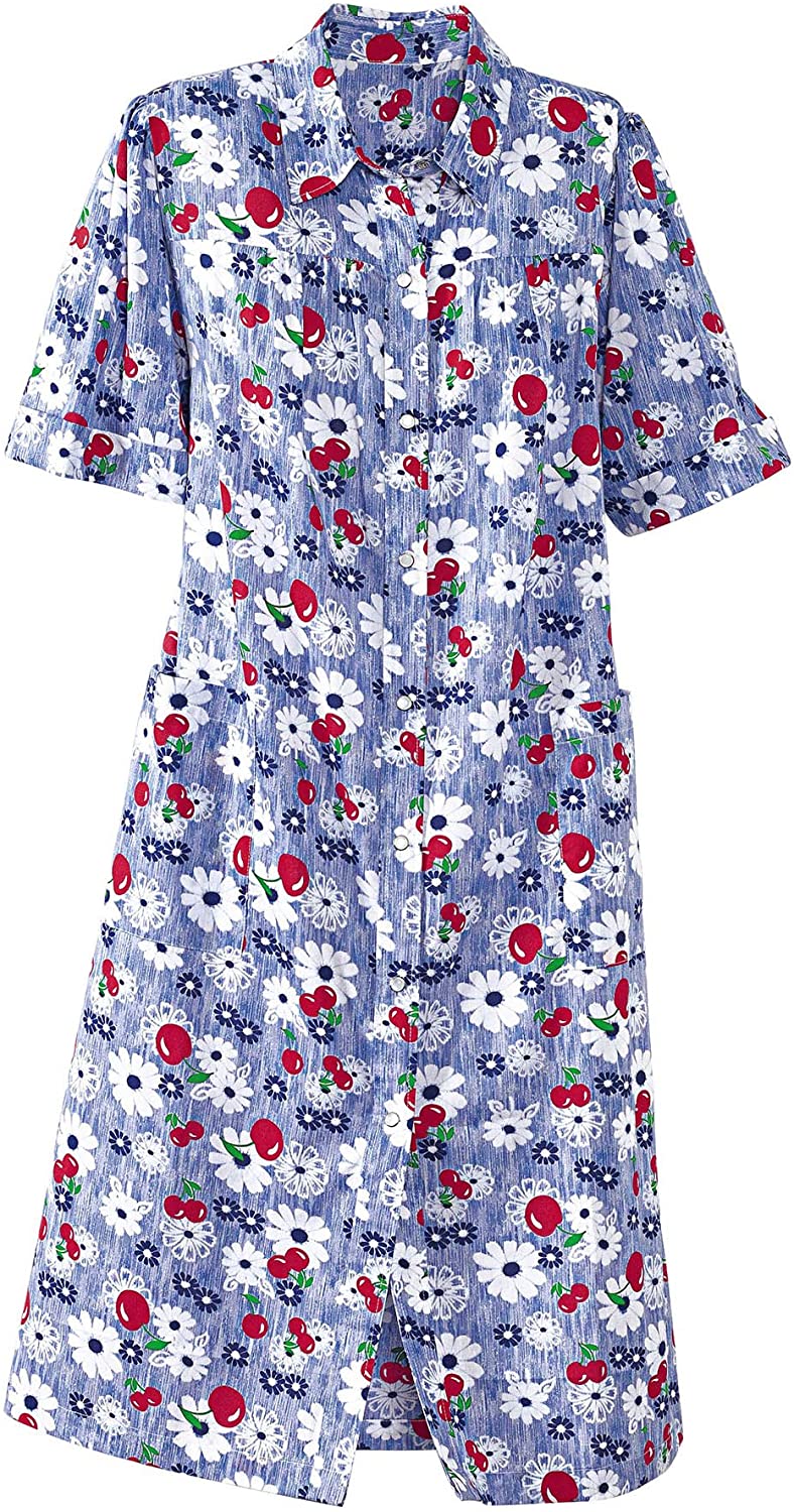 Price:$21.95 National Garden Melodies House Coat, Cherry Print, 3X - Misses, Womens at Amazon Women’s Clothing store