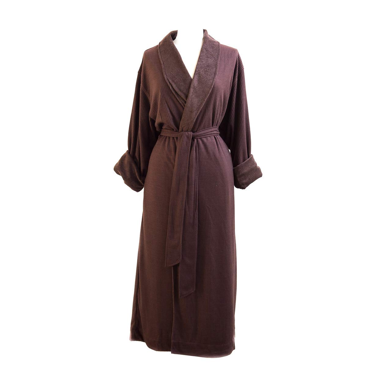 Price:$24.99    Telegraph Hill Telegraph Hill Luxury Double Layer Knit Weave Microfiber Spa Bathrobe, Large, Chocolate Waffle, 2.65 Pound  Clothing