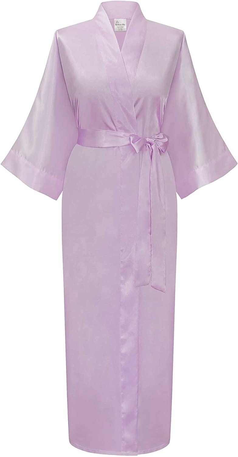 Price:$25.00 Swhiteme Women's Kimono Robe, Long, One Size (Lilac) at Amazon Women’s Clothing store