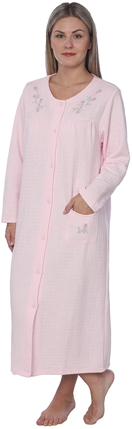 Price:$11.99 Beverly Rock Women's Quilted Long Beautiful House Dress Casual Robe at Amazon Women’s Clothing store