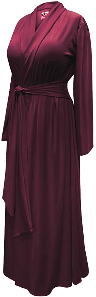 Price:$56.99 Sanctuarie Designs Plus Size Burgundy/Wine Retro Robe 1930's-40's Hollywood Softest w/Attached Belt at Amazon Women’s Clothing store
