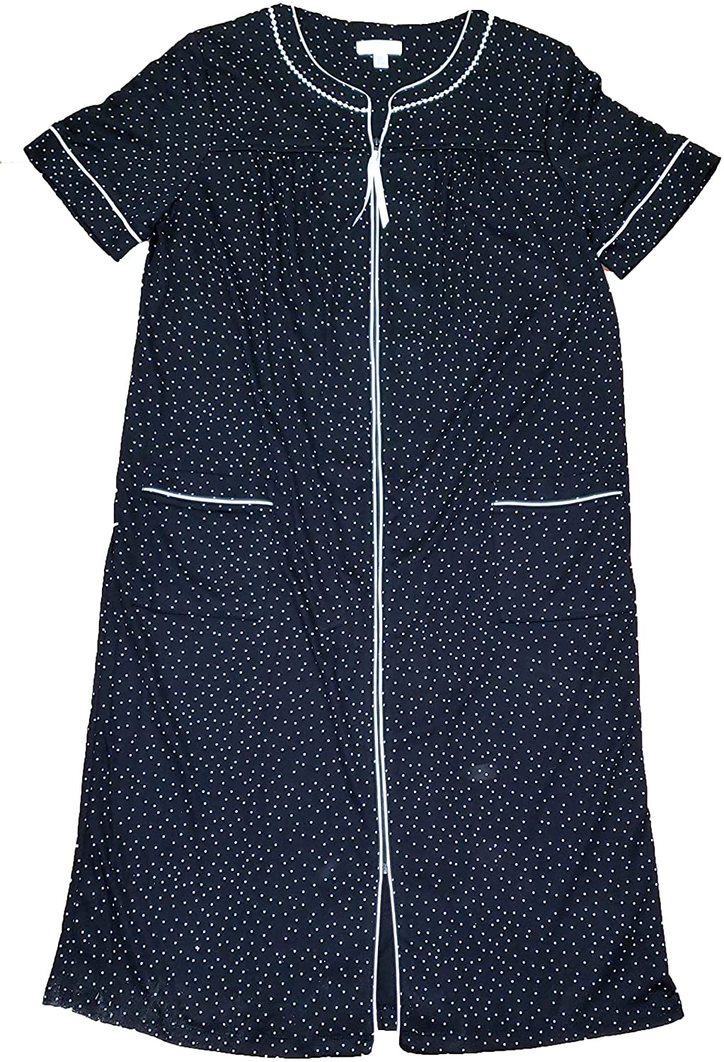 Price:$25.99 Black Soot Dot Short Sleeve Robe - Small at Amazon Women’s Clothing store