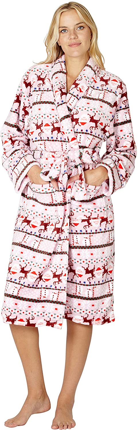 Price:$18.49 INTIMO Women's Reindeer Holiday Robe at Amazon Women’s Clothing store
