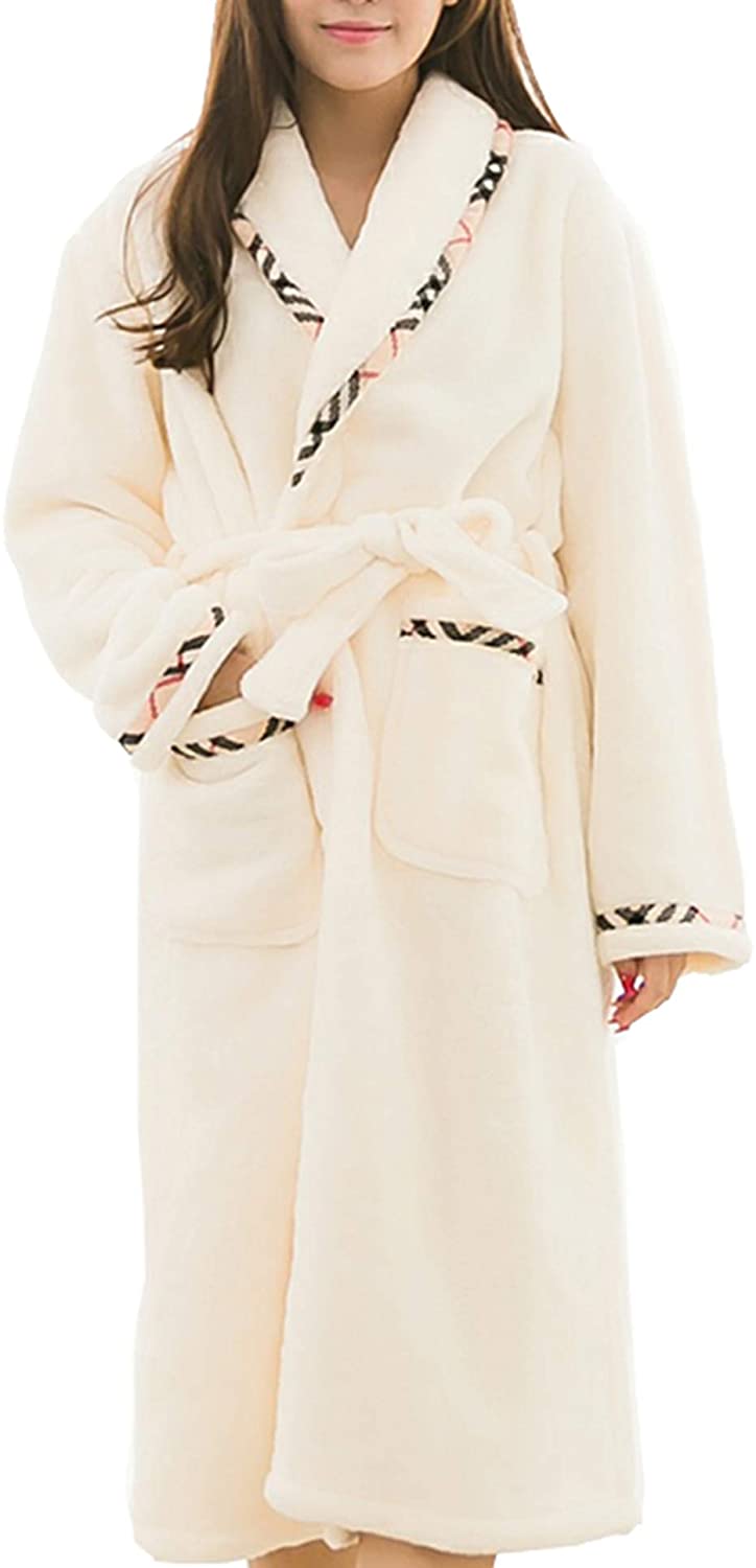 Price:$37.86 Femaroly Women Warm Bathrobe Ladies Autumn Winter Fleece Dressing Gown Night Robes Housecoat at Amazon Women’s Clothing store