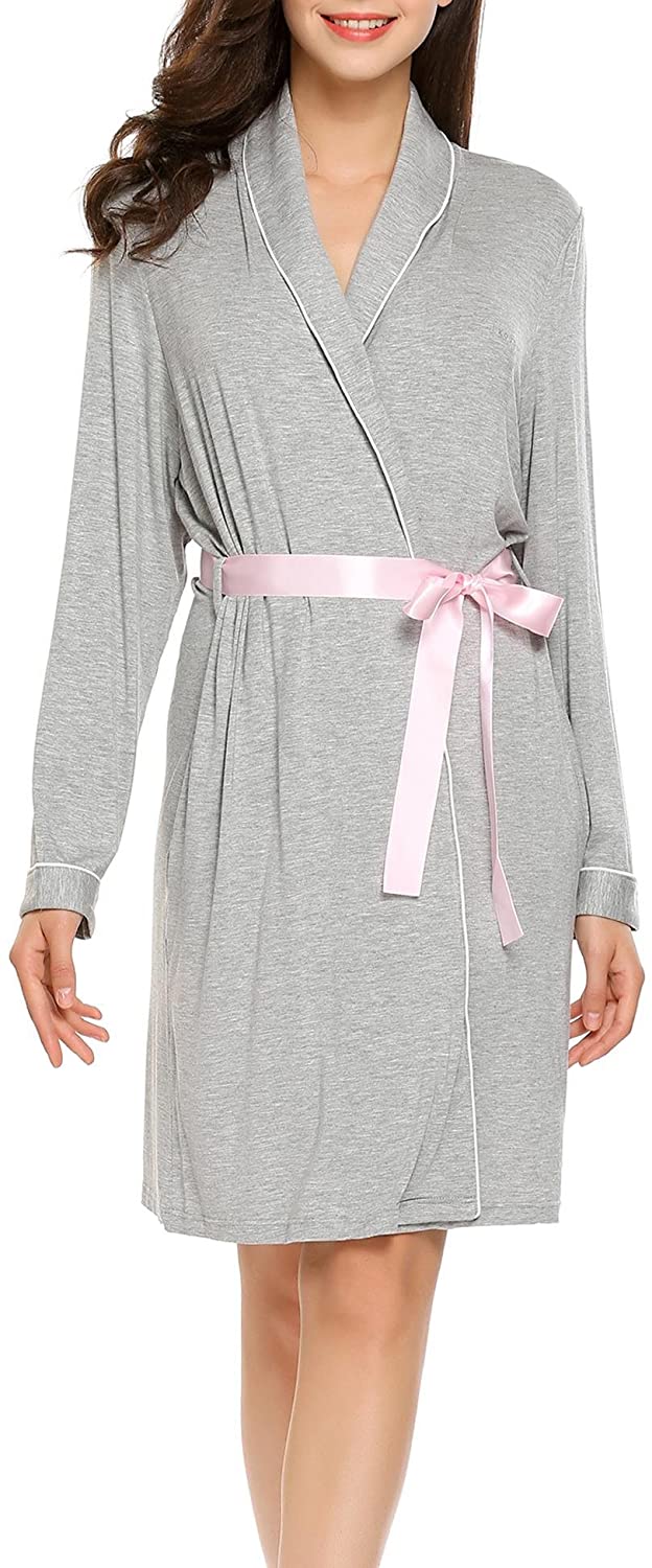Price:$17.99 Ekouaer Women's Cotton Bathrobes Soft Kimono Robe Knee Length Spa Robe XS-XL at Amazon Women’s Clothing store