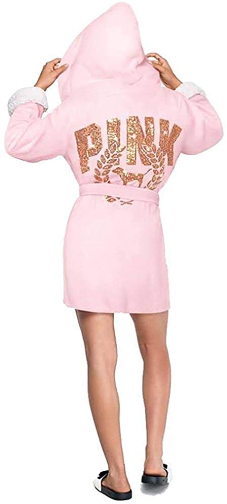Price:$49.99 PINK by V. Secret New Sherpa Lined Robe with Gold Bling! (X-Small/Small) at Amazon Women’s Clothing store