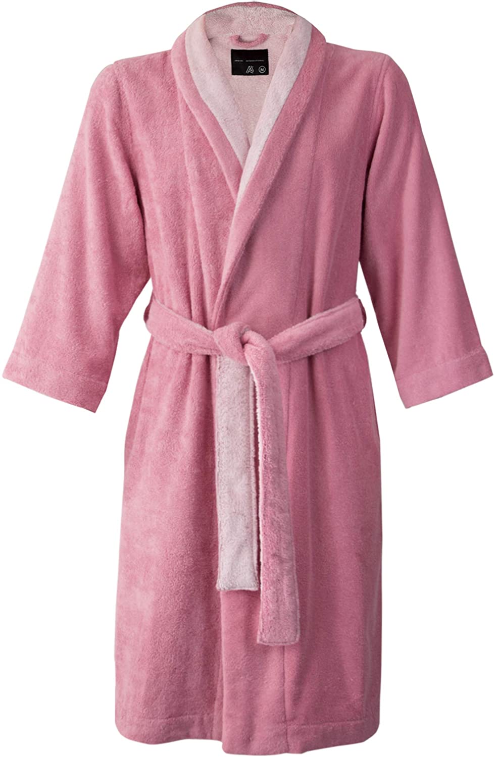 Price:$165.00 Shawl Bath Robe X-Large Slippers Set - Bi-face Rose-Misty Rose at Amazon Women’s Clothing store  Bathrobes