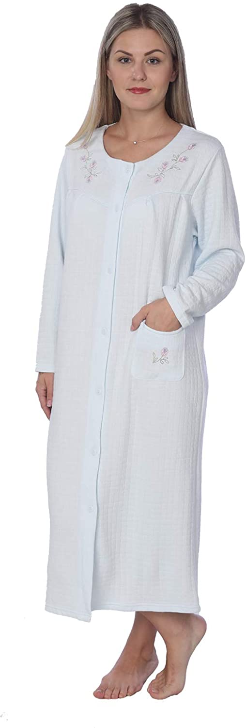 Price:$11.99 Beverly Rock Women's Quilted Long Beautiful House Dress Casual Robe at Amazon Women’s Clothing store