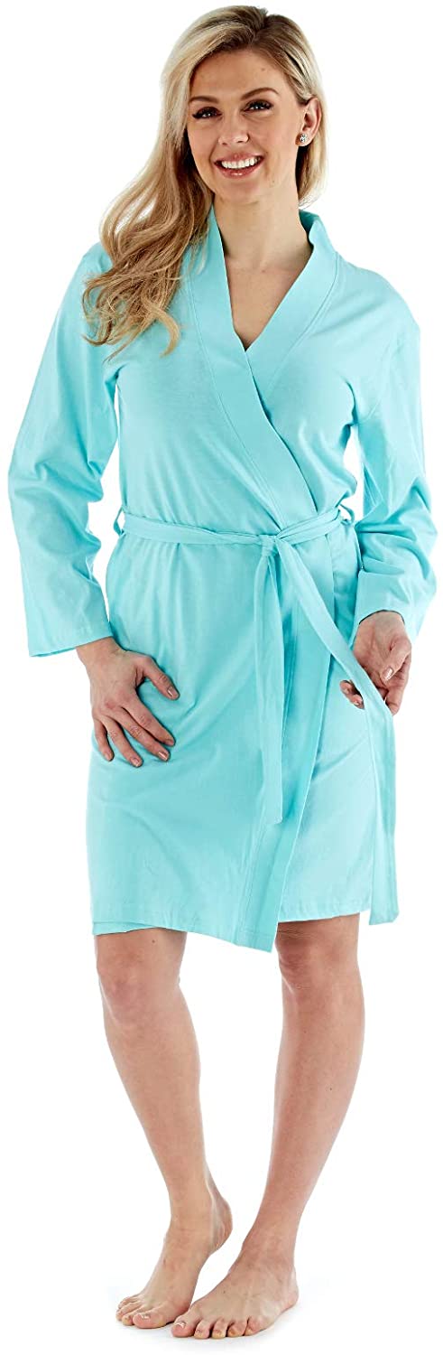 Price:$17.99 Lora Dora Womens 100% Cotton Waffle Bathrobe Plain Aqua UK 8-10 at Amazon Women’s Clothing store