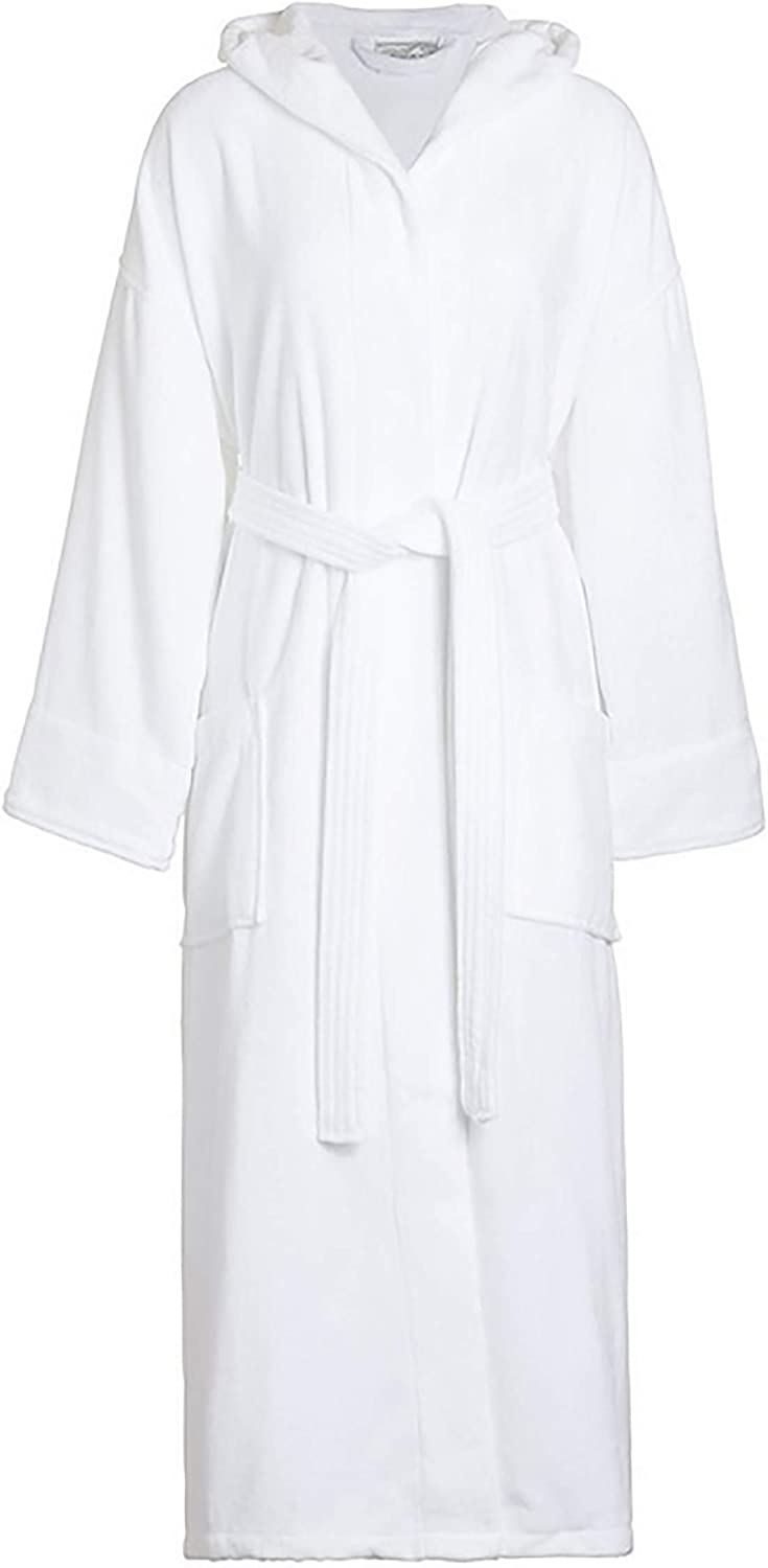 Price:$45.95 Womens White Hooded Terry Spa Bathrobe - 51" Length 100% Cotton at Amazon Women’s Clothing store