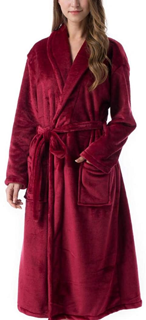 Price:$29.99 Bath Robe Flannel Plush Soft Warm Fleece Bathrobe Long Robe for Women with Side Pockets at Amazon Women’s Clothing store