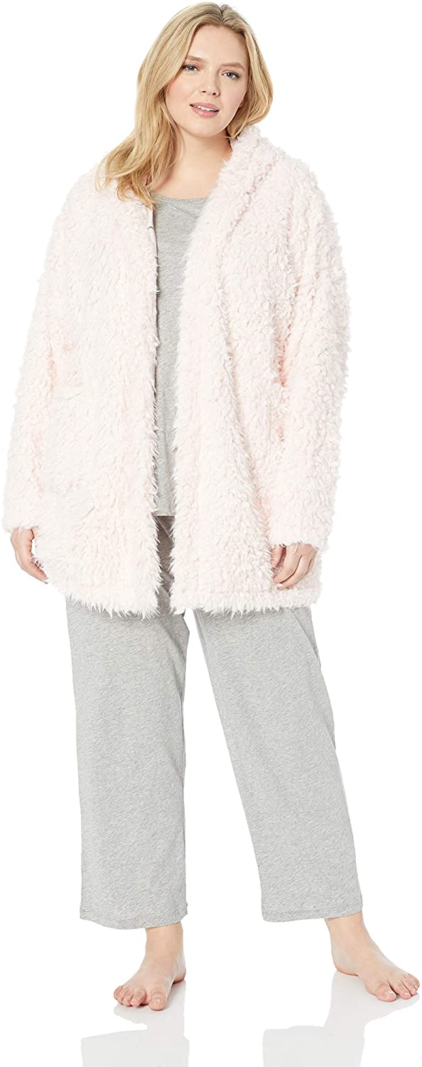 Price:$88.00 Splendid Women's Hooded Teddy Jacket Soft Bathrobe Warm Lounge Pajama Robe Pj, Ballerina Pink, X-Small at Amazon Women’s Clothing store