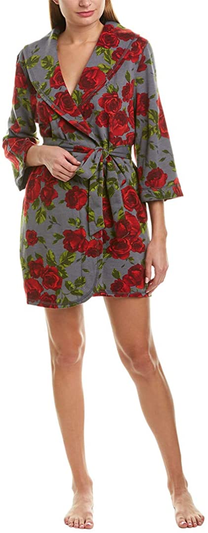 Price:$42.99 Betsey Johnson Womens Brushed Robe, S/M, Grey at Amazon Women’s Clothing store
