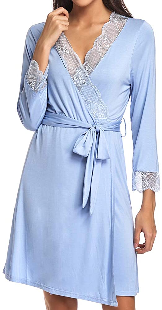 Price:$19.88 Anyfitting Maternity Nursing Robe Delivery Nightgowns Hospital Breastfeeding Gown Soft Comfy Kimono Bathrobes at Amazon Women’s Clothing store