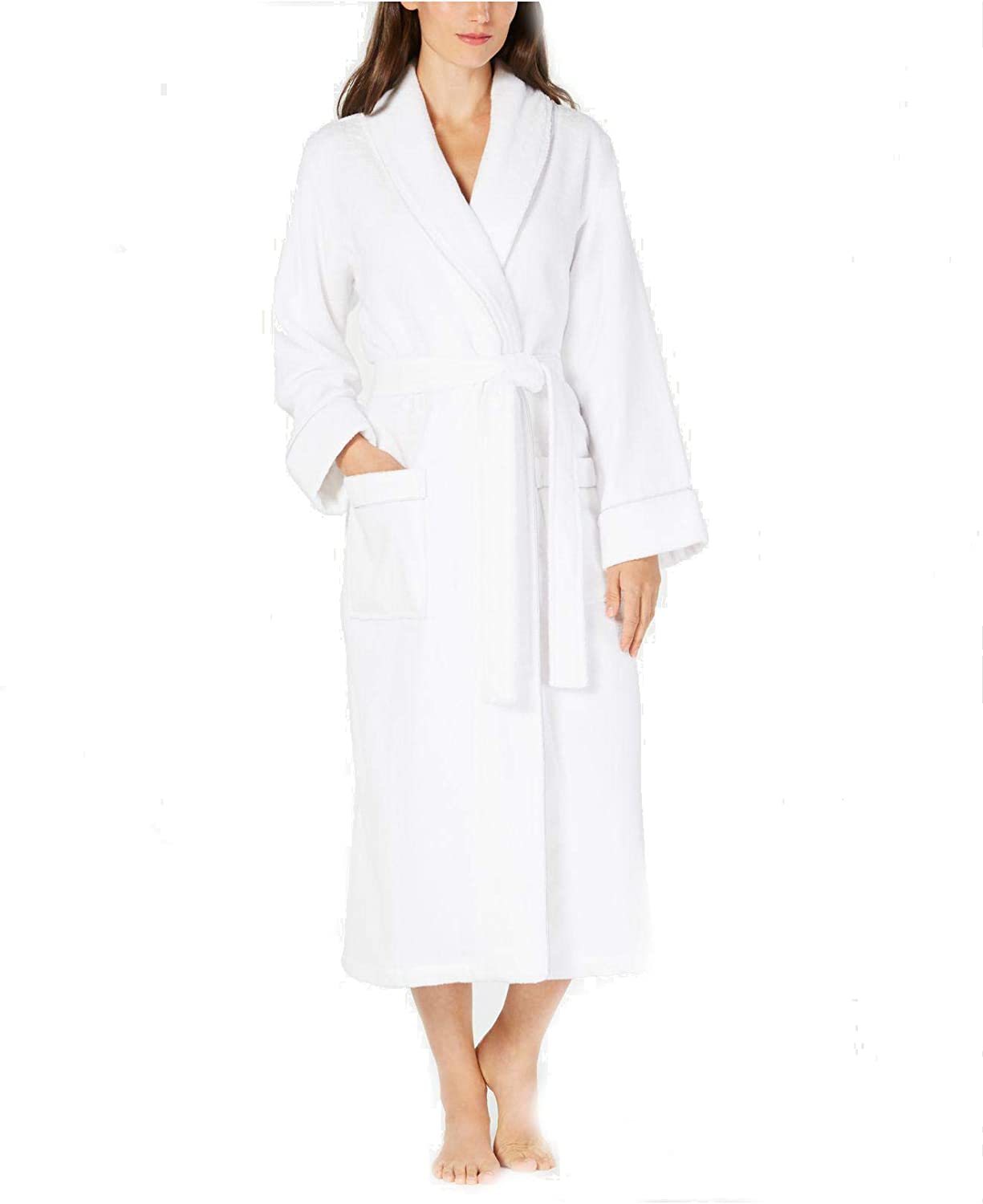 Price:$79.99 Charter Club Luxe 100% Turkish Cotton Wrap Robe, White Medium at Amazon Women’s Clothing store