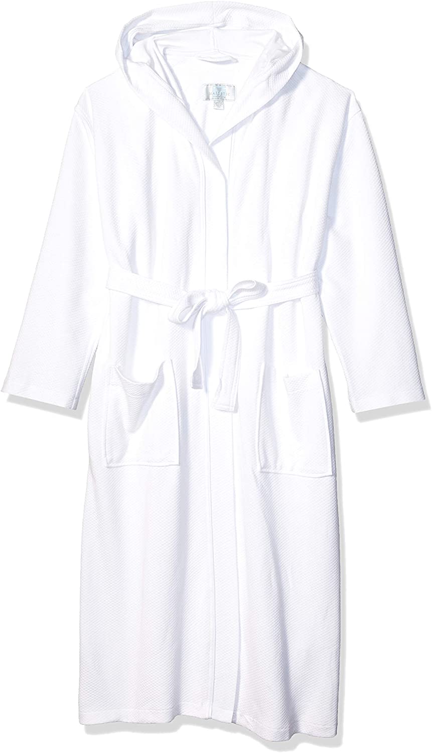 Price:$74.99 Majestic International Women's Panama Hooded Robe, White 1, OSFA at Amazon Women’s Clothing store