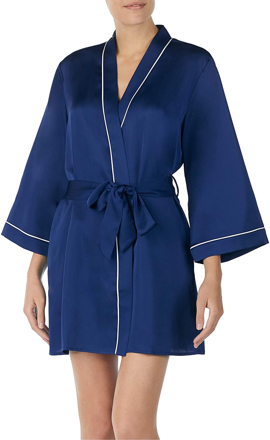 Price:$88.59 Kate Spade New York Cat Nap Charmeuse Robe Navy MD (US 6-8) at Amazon Women’s Clothing store