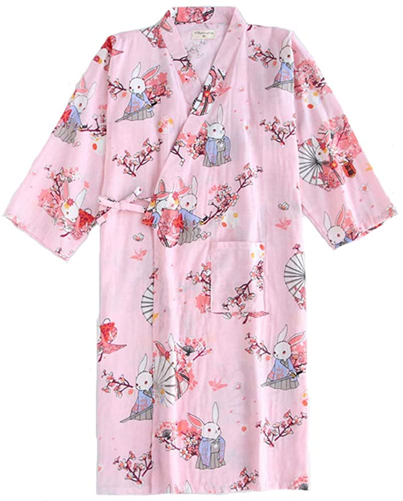 Price:$26.99 Women's Cotton Kimono Long Sleeve Daisy Printed Bathrobe Sleepwear at Amazon Women’s Clothing store