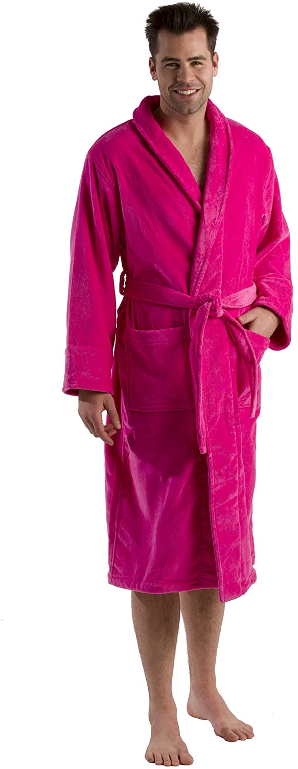 Price:$44.95 byLora, Cotton Adult Shawl Collar Robe, Bathrobe, 400 GSM Terry Cloth at Amazon Men’s Clothing store