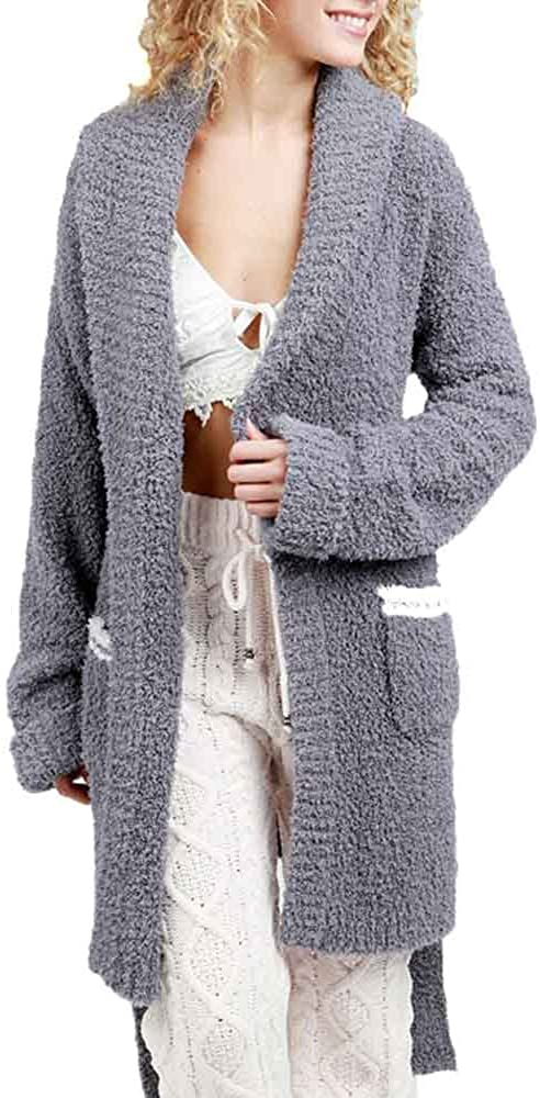 Price:$78.00 POL Clothing Women's Long Open Front Robe with Border Detail Pockets at Amazon Women’s Clothing store