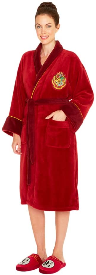 Price:$77.61    Groovy Harry Potter Ladies Fleece Bathrobe Hogwarts Express 9 3/4 Pigiami  Clothing