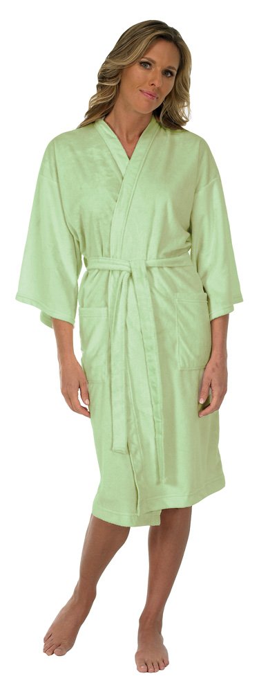 Price:$42.67    Canyon Rose Cloud 9 Women's Plush Microfiber Knee Length Robe, Sage  Clothing