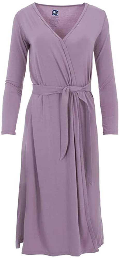 Price:$80.00 Kickee Pants Women's Solid Basic Robe - Elderberry at Amazon Women’s Clothing store
