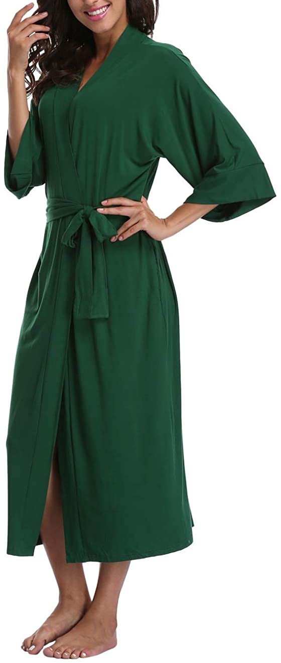 Price:$29.99 Women's Kimono Robes, Long Bathrobes Soft Dressing Gown Loungewear Sleepwear at Amazon Women’s Clothing store