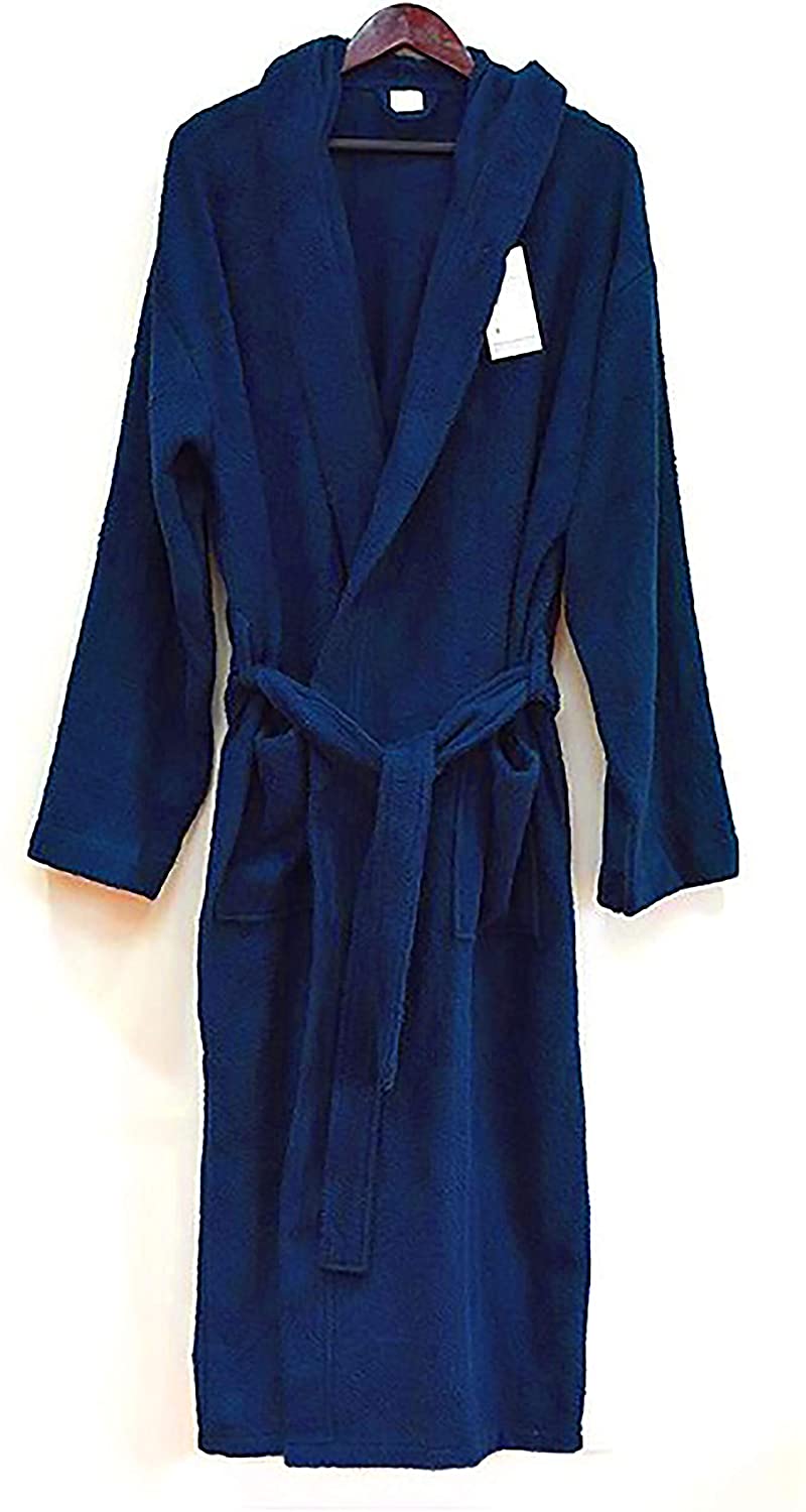 Price:$45.95 Womens Royal Blue Hooded Terry Spa Bathrobe - 50" Length 100% Cotton at Amazon Women’s Clothing store