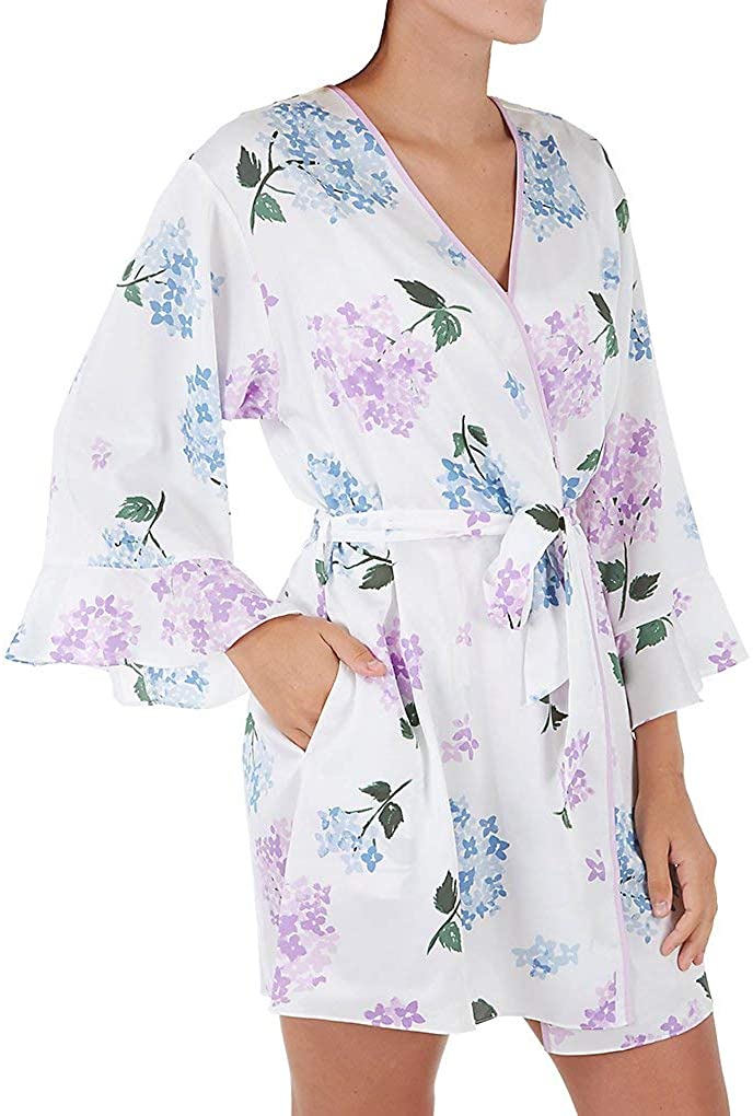 Price:$88.00 Kate Spade New York Charmeuse Robe Hydrangea XS-SM (US 0-4) at Amazon Women’s Clothing store