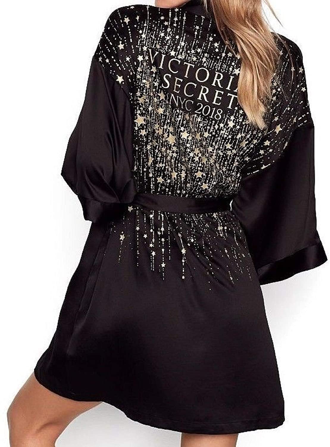 Price:$79.98 Victorias Secrets Black Fashion Show 2018 Robe at Amazon Women’s Clothing store