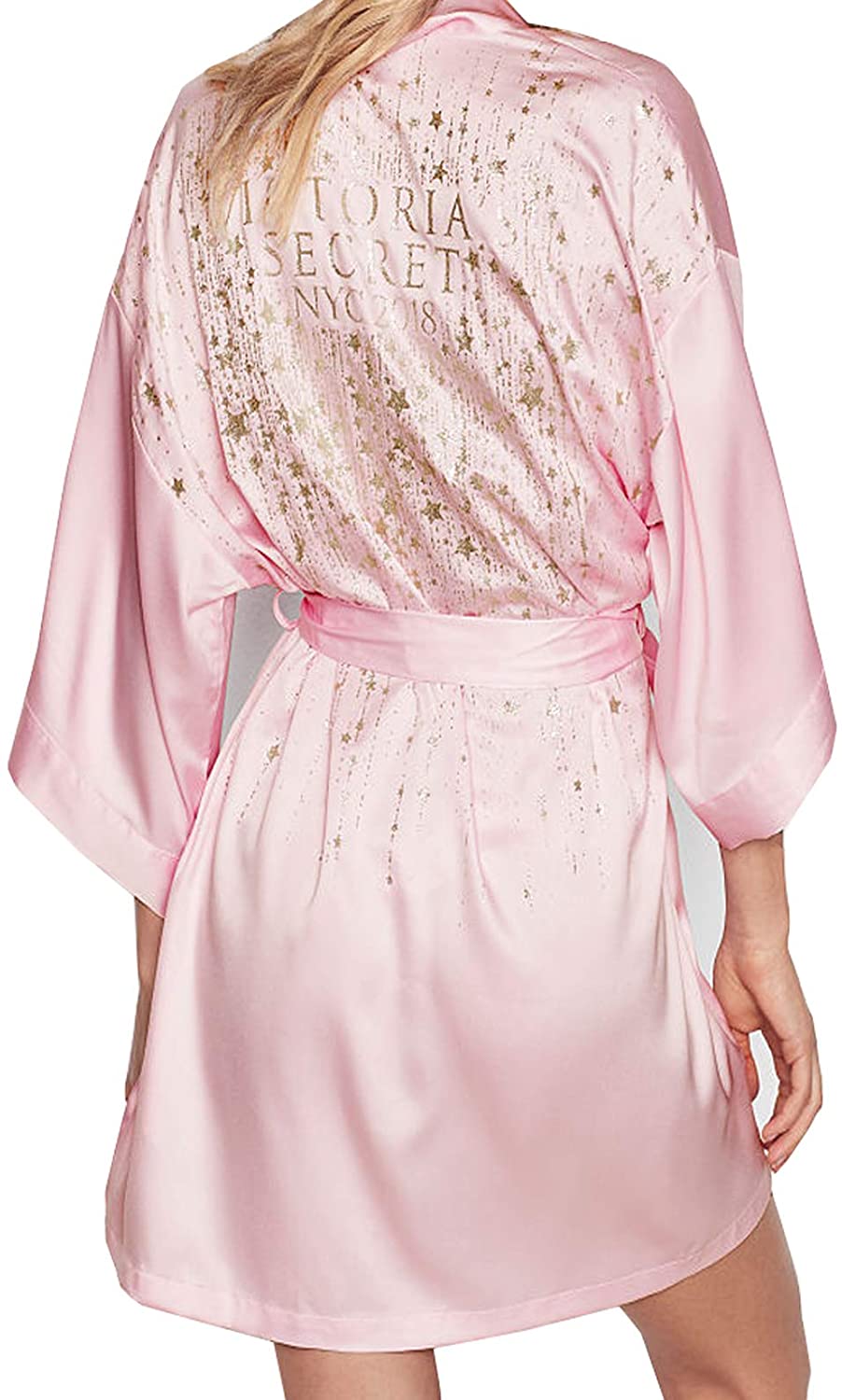 Price:$69.00 Victorias Secrets Pink About It/Fashion Show Foil Graphic Fashion Show 2018 Robe Medium/Large at Amazon Women’s Clothing store