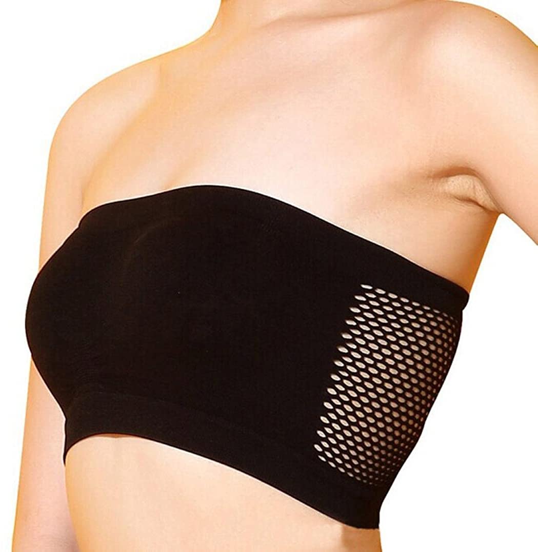 Price:$0.01 Kimanli Womens Bandeau Sexy Strapless Top Vest Breathable Sports Bras Boob Tube (Free Size, Black) at Amazon Women’s Clothing store