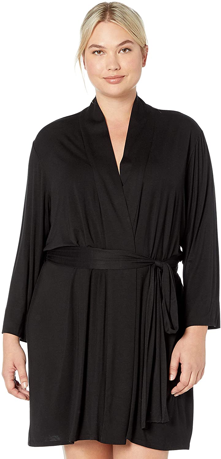 Price:$99.99 Natori Women's Feathers Knit Robe, Black, L at Amazon Women’s Clothing store