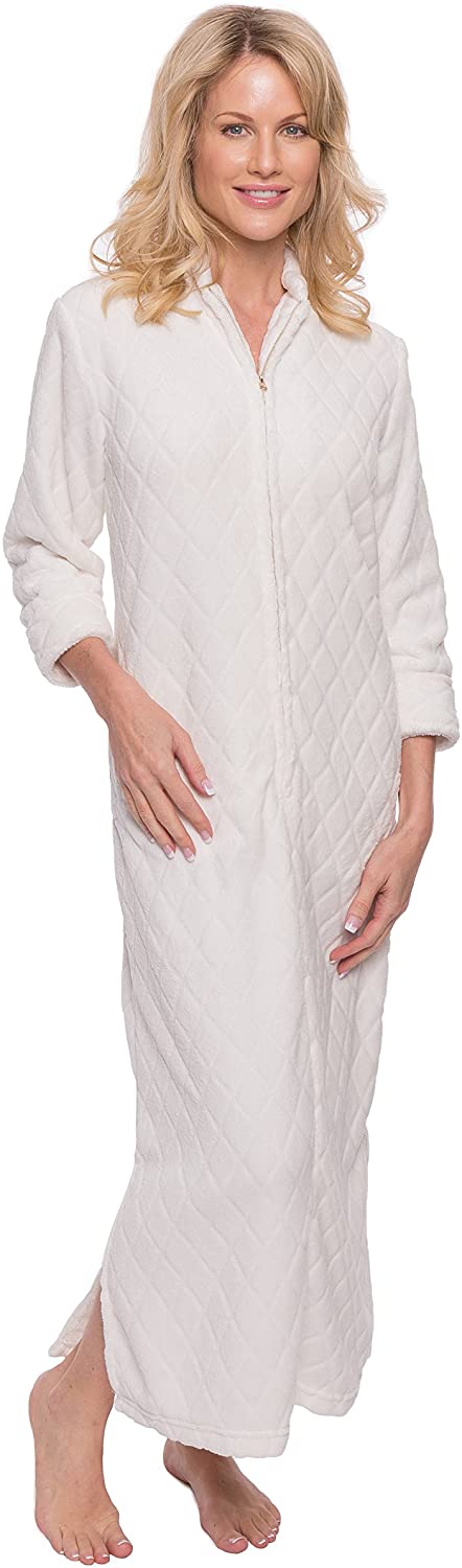 Price:$49.99 Noble Mount Women's Premium Coral Fleece Plush Caftan at Amazon Women’s Clothing store